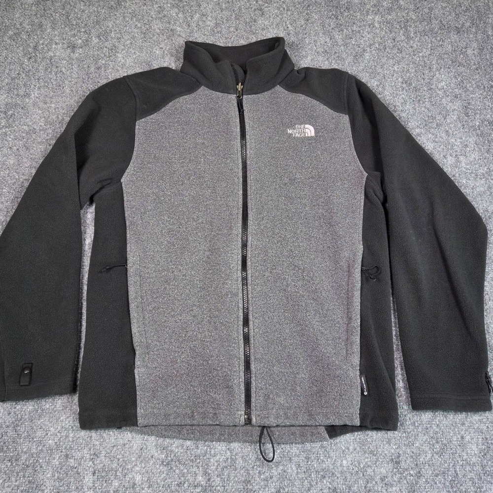 The North Face Fleece Jacket Mens Medium Grey Black FlashDry Full Zip Colorblock
